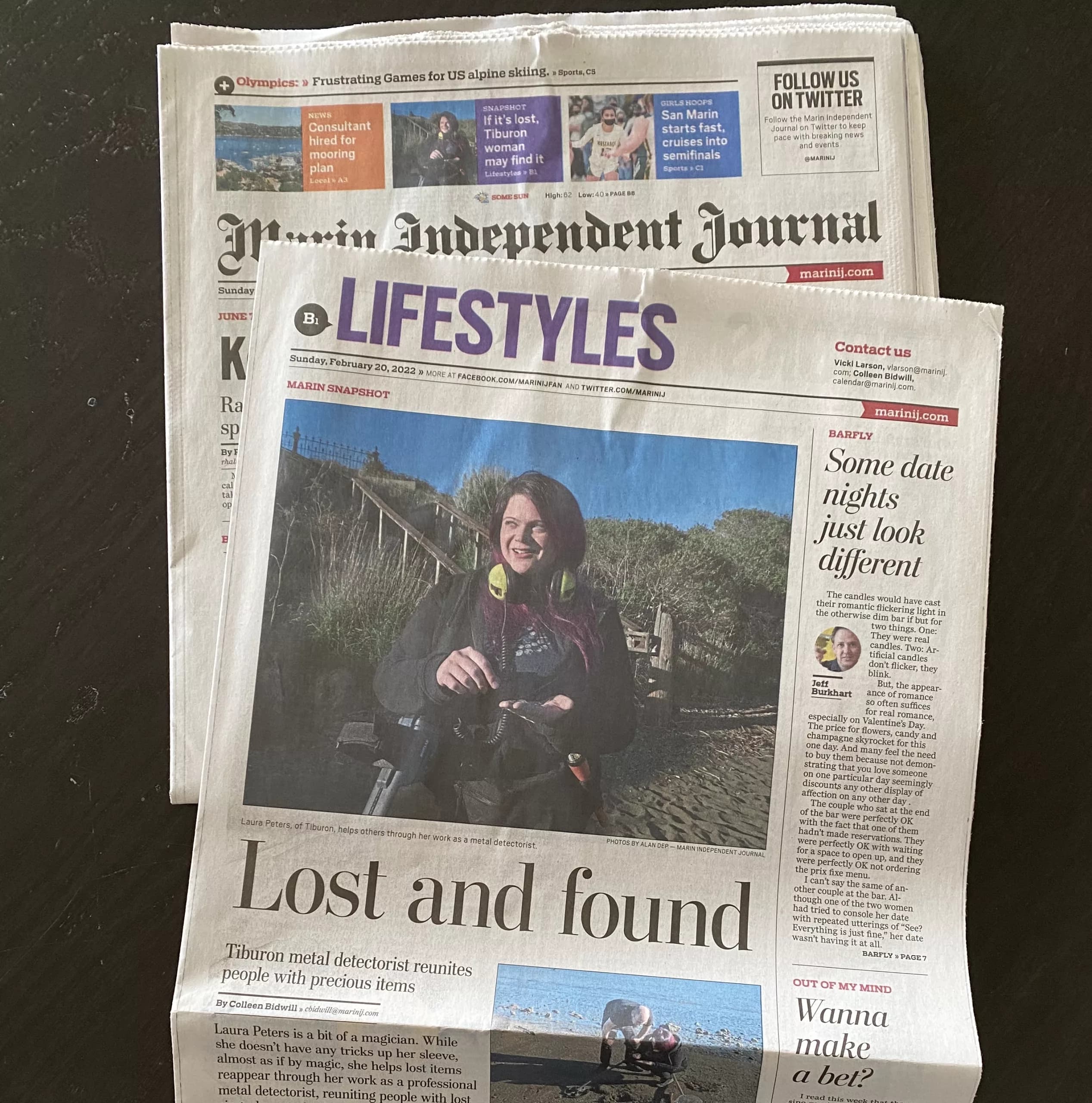 Laura Schoichet featured in local news for metal detecting and lost-item recovery