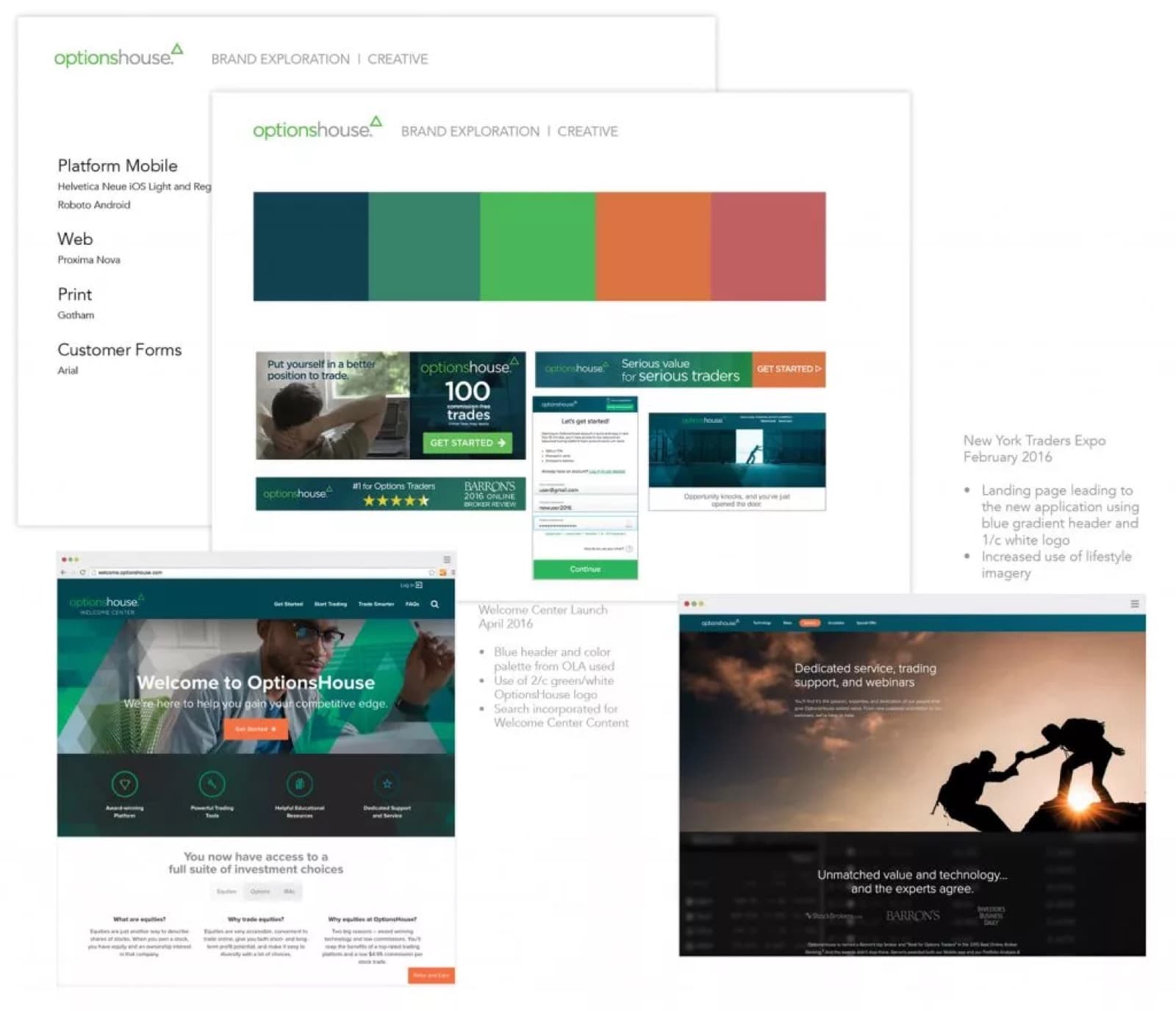 OptionsHouse brand exploration boards and digital creative.